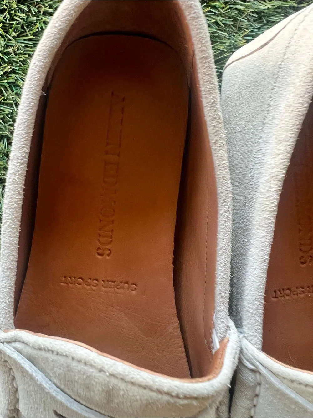 Allen Edmonds Men's Suede Penny Loafers in Light Beige
